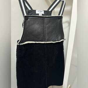 Crew courderoy suspended dress with fleece lining inside.